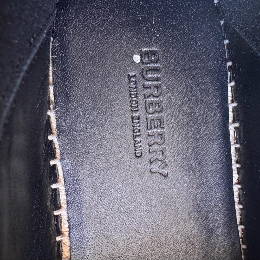 BURBERRY Men’s Leather EKD Motif Espadrille Black Size 41 - Picture 9 of 14